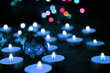 Image showing candles and the christmas tree