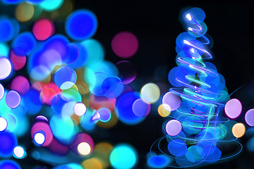 Image showing christmas tree in blue color