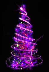 Image showing christmas tree on the black background