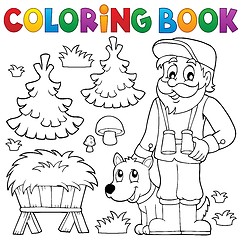 Image showing Coloring book forester theme 2