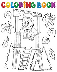 Image showing Coloring book forester theme 1