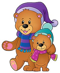Image showing Stylized winter bears theme 1