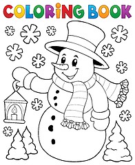 Image showing Coloring book snowman topic 2