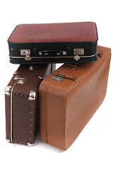 Image showing old suitcases isolated