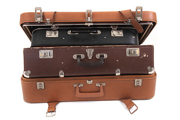 Image showing old suitcases isolated