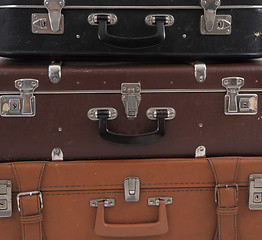 Image showing old suitcases background