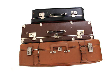 Image showing old suitcases isolated