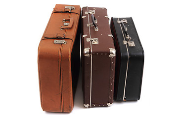 Image showing old suitcases isolated