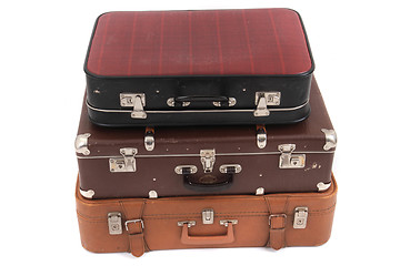 Image showing old suitcases isolated