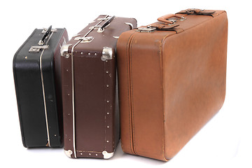 Image showing old suitcases isolated