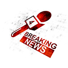 Image showing News concept: Breaking News And Microphone on Digital background