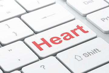 Image showing Medicine concept: Heart on computer keyboard background