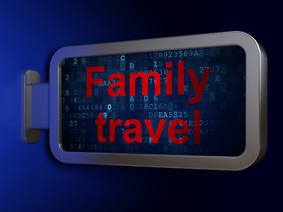 Image showing Tourism concept: Family Travel on billboard background