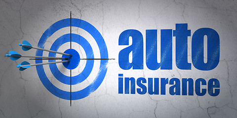 Image showing Insurance concept: target and Auto Insurance on wall background