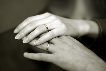 Image showing Newlyweds hands