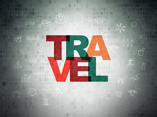 Image showing Vacation concept: Travel on Digital Data Paper background