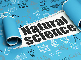 Image showing Science concept: black text Natural Science under the piece of  torn paper