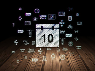 Image showing Time concept: Calendar in grunge dark room