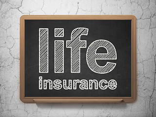 Image showing Insurance concept: Life Insurance on chalkboard background