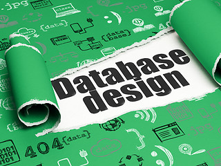 Image showing Database concept: black text Database Design under the piece of  torn paper
