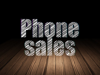 Image showing Advertising concept: Phone Sales in grunge dark room
