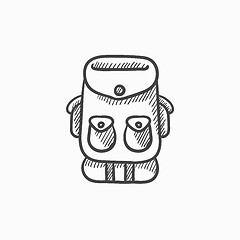 Image showing Backpack sketch icon.