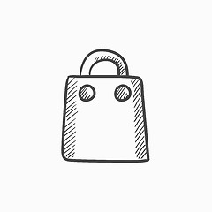 Image showing Shopping bag sketch icon.