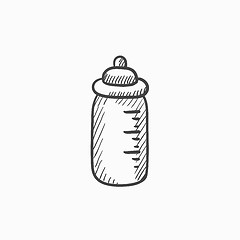 Image showing Feeding bottle sketch icon.