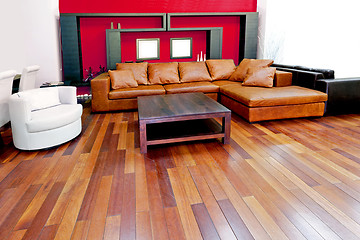 Image showing Red living room