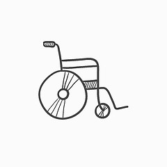 Image showing Wheelchair sketch icon.