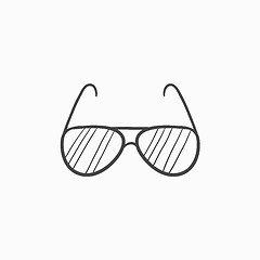 Image showing Eyeglasses sketch icon.