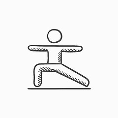 Image showing Man practicing yoga sketch icon.