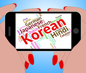 Image showing Korean Language Represents Text Translator And Words