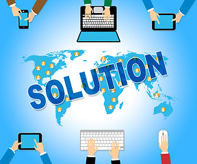 Image showing Online Solution Means Web Site And Achievement