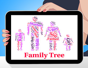 Image showing Family Tree Shows Blood Relative And Children