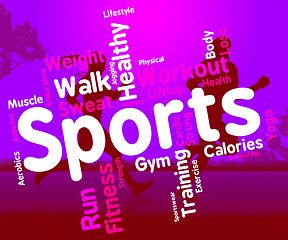 Image showing Sports Word Shows Getting Fit And Exercising