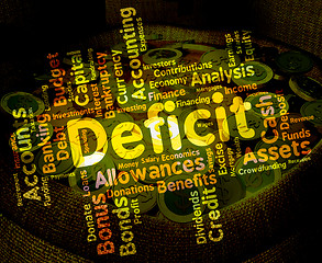 Image showing Deficit Word Means Bad Debt And Deficiency