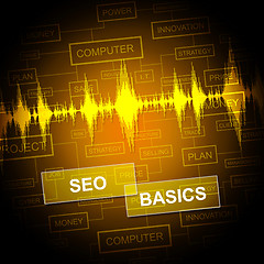 Image showing Seo Basics Shows Search Engine And Business