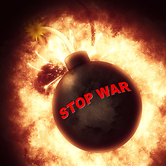 Image showing Stop War Means Military Action And Battles