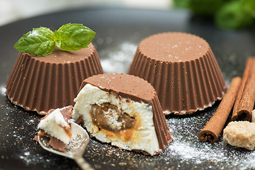 Image showing dessert from cream and chocolate