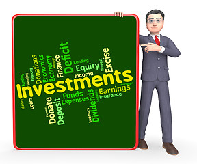 Image showing Investments Word Indicates Investor Words And Opportunity