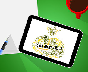 Image showing South African Rand Indicates Exchange Rate And Coinage