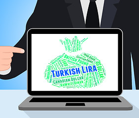 Image showing Turkish Lira Means Worldwide Trading And Exchange