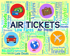 Image showing Air Tickets Means Bought Fly And Commerce