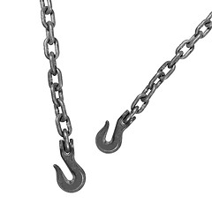 Image showing Metal hook hanging on chain