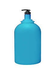 Image showing Dispenser Pump Cosmetic Or Hygiene Blue, Plastic Bottle Of Gel