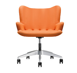 Image showing The office chair from black leather