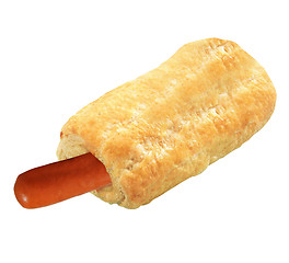 Image showing Sausages in dough isolated