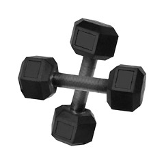 Image showing one couple of dumbbells on white