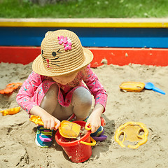 Image showing Child on playground in summer park